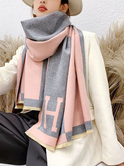 Original Warm Letter Print Shawl&Scarf by migunica