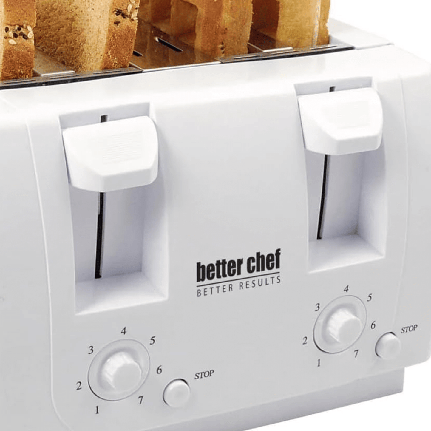 Better Chef Wide Slot 4-Slice Dual Control Toaster by Jupiter Gear Home