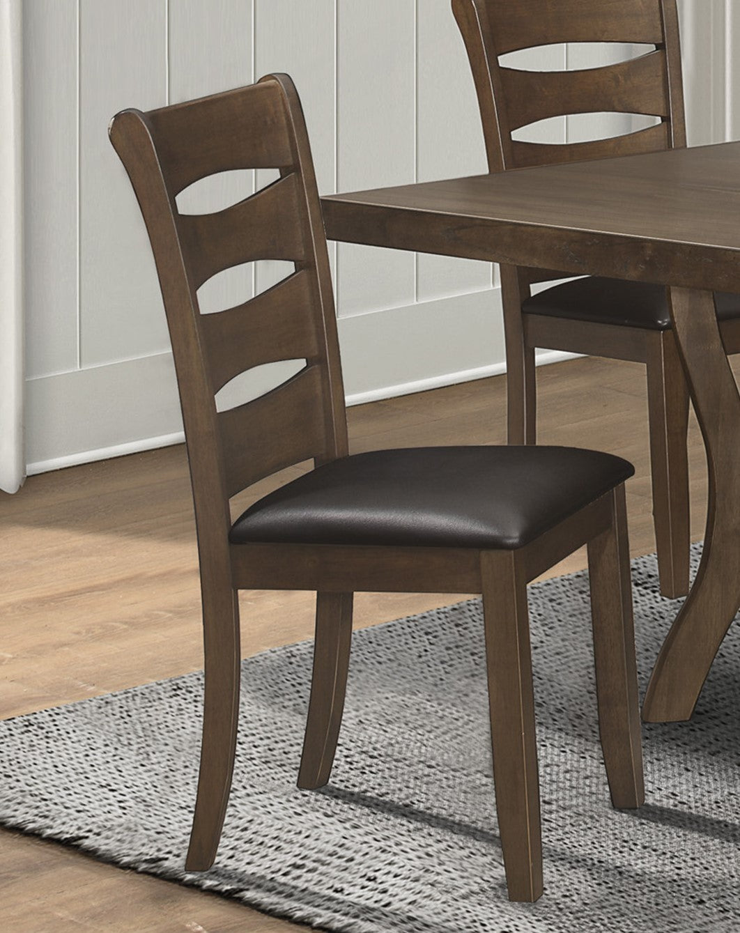 Transitional Style Unique Back Design Set of 2pc Wooden Side Chairs Brown Finish Dining Room Furniture