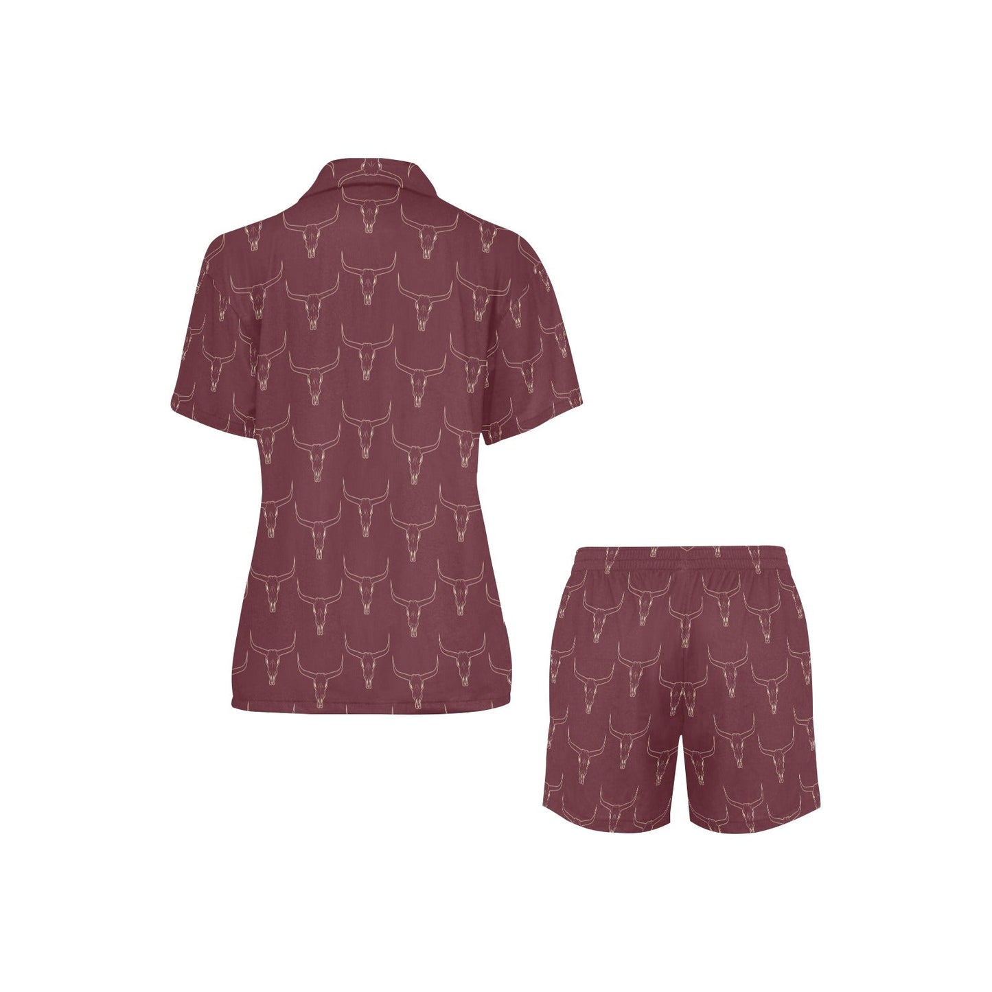 Burgandy Longhorn Women's Western Pajama Set by Baha Ranch Western Wear