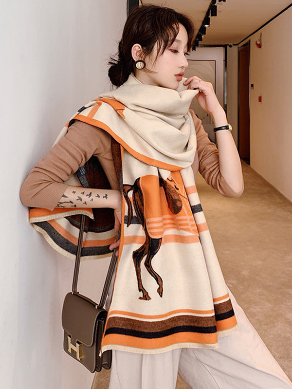 Personality Warm Cartoon Print Shawl&Scarf by migunica