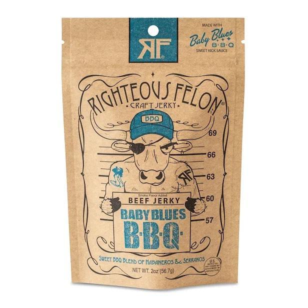 Righteous Felon - 'Baby Blues BBQ' Beef Jerky (2OZ) by The Epicurean Trader