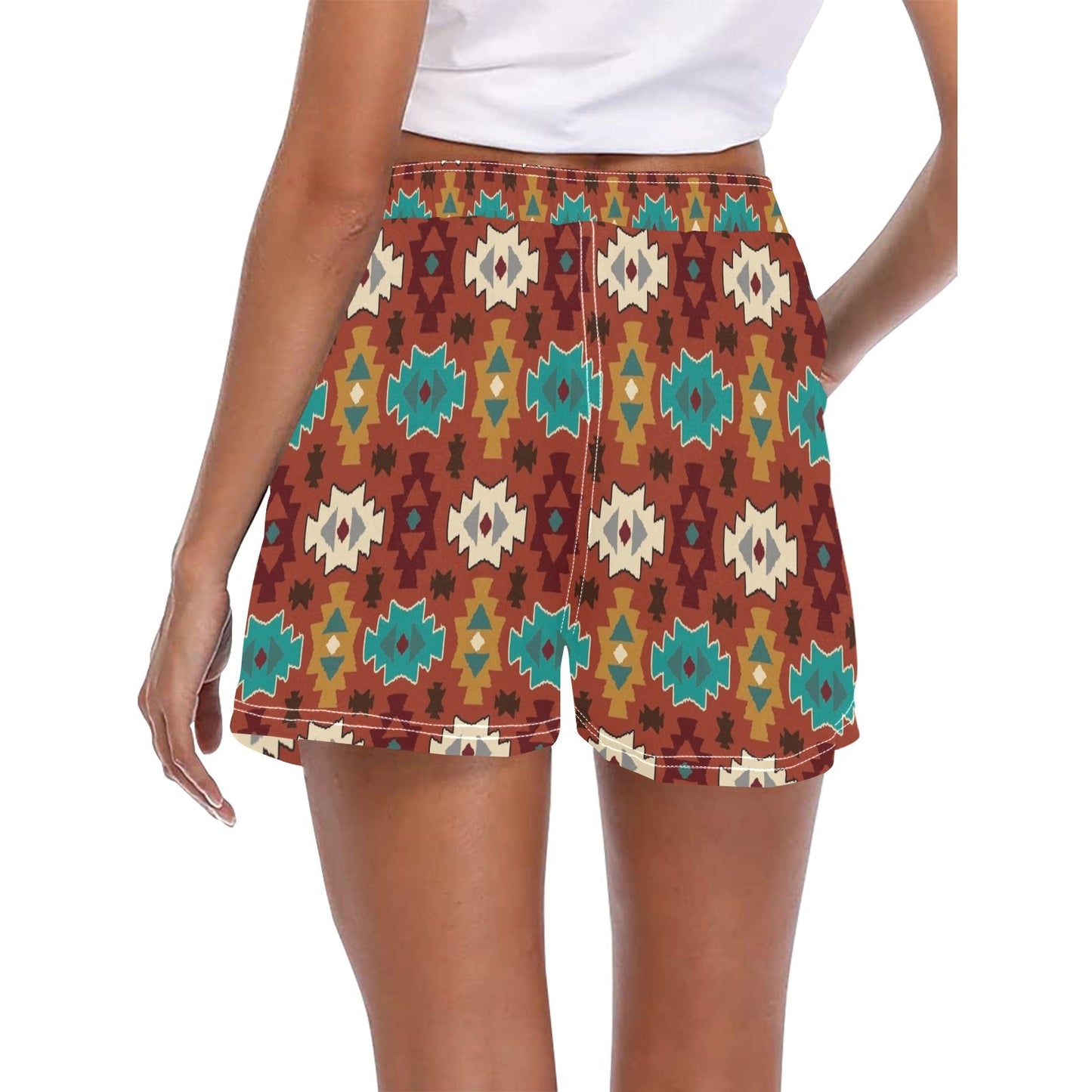 Women's Brown Aztec Beach Board Shorts by Baha Ranch Western Wear