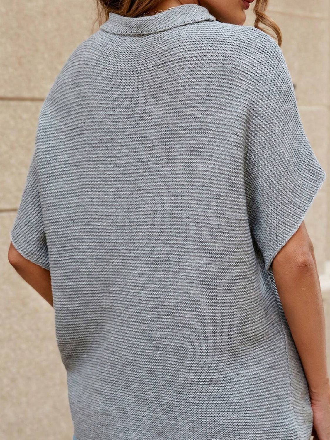 Mock Neck Short Sleeve Sweater