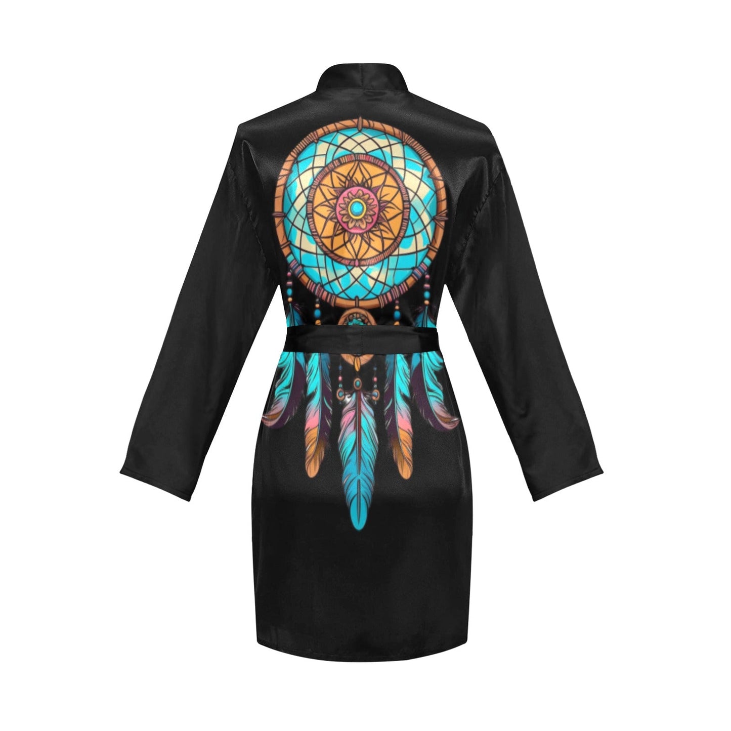 Dream Catcher Women's Belted Satin Feel Dressing Lounge Robe by Baha Ranch Western Wear