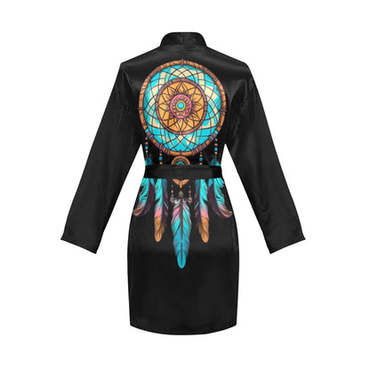 Dream Catcher Women's Belted Satin Feel Dressing Lounge Robe by Baha Ranch Western Wear