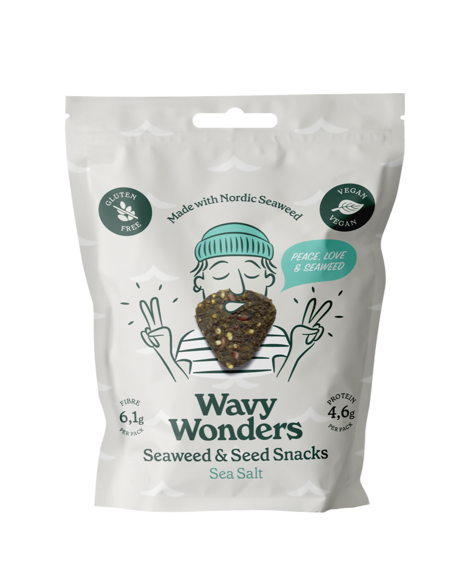 Wavy Wonders Seaweed & Super-Seed Snacks. Sea Salt Bags - 14 Bags by Farm2Me