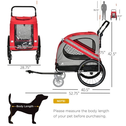 2-In-1 Pet Bike Trailer Stroller by Furr Baby Gifts