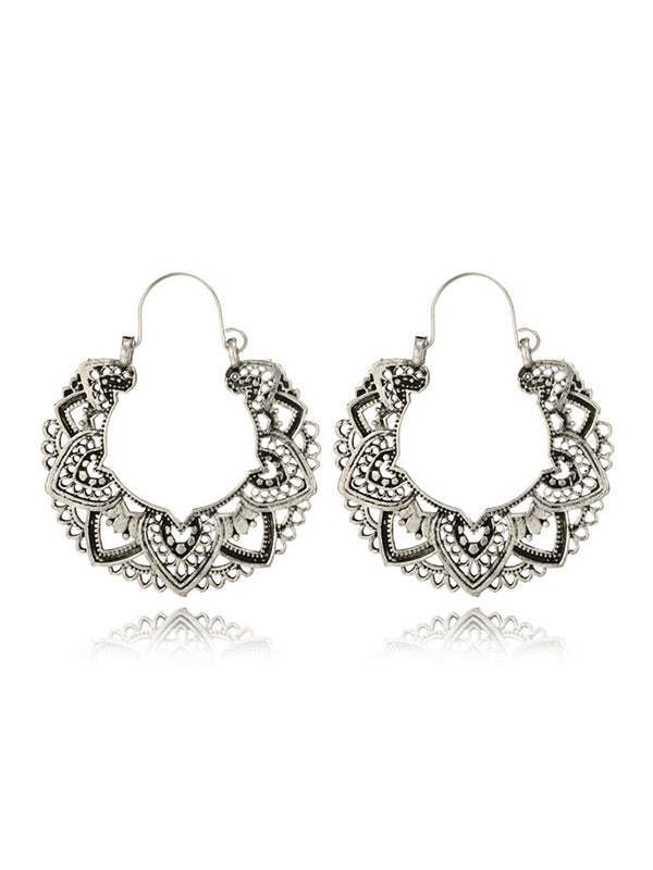 Vintage Alloy Hollow Flower Earrings by migunica