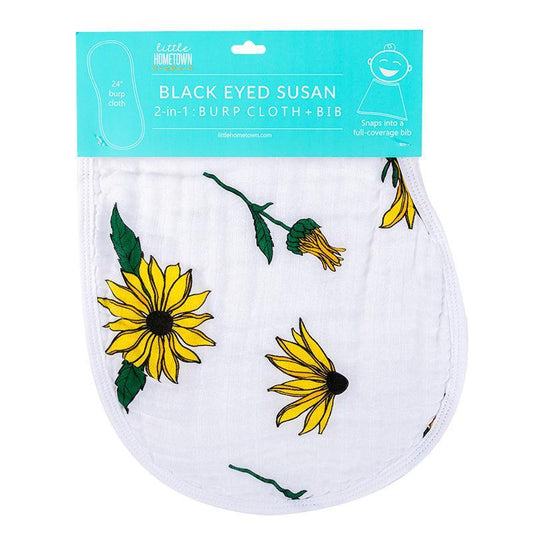 Baby Burp Cloth & Bib Combo:  Black-Eyed Susan by Little Hometown