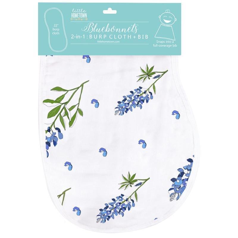 Baby Burp Cloth & Bib Combo: Bluebonnets by Little Hometown