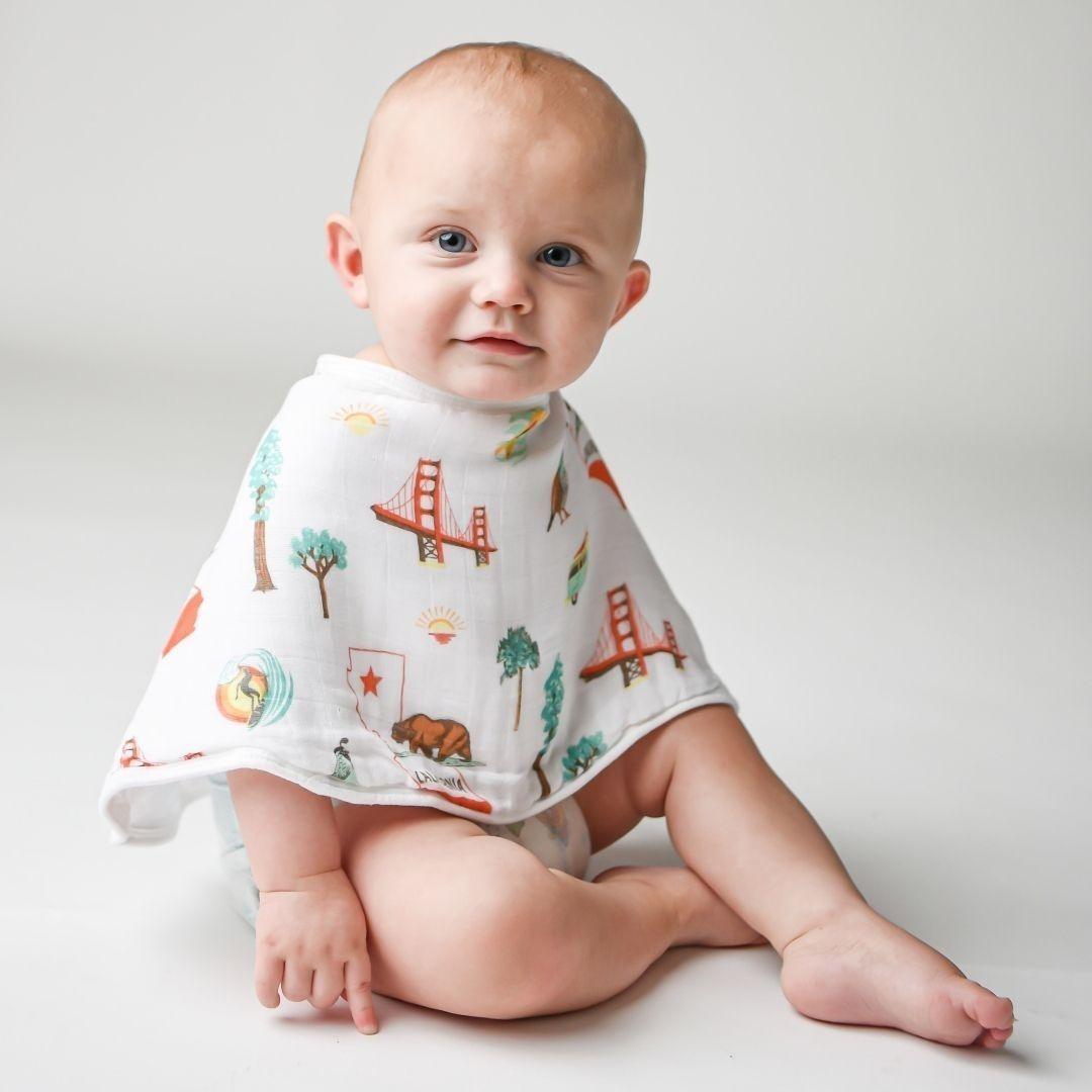 Baby Burp Cloth & Bib Combo: California Baby by Little Hometown