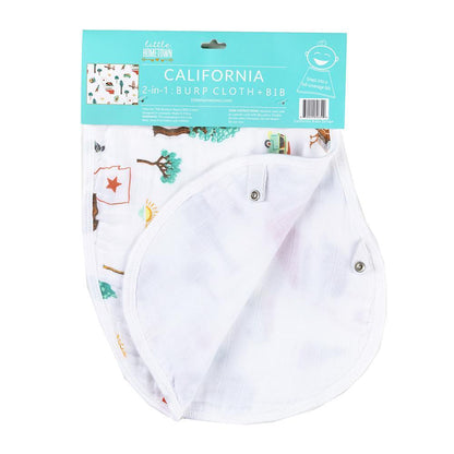 Baby Burp Cloth & Bib Combo: California Baby by Little Hometown