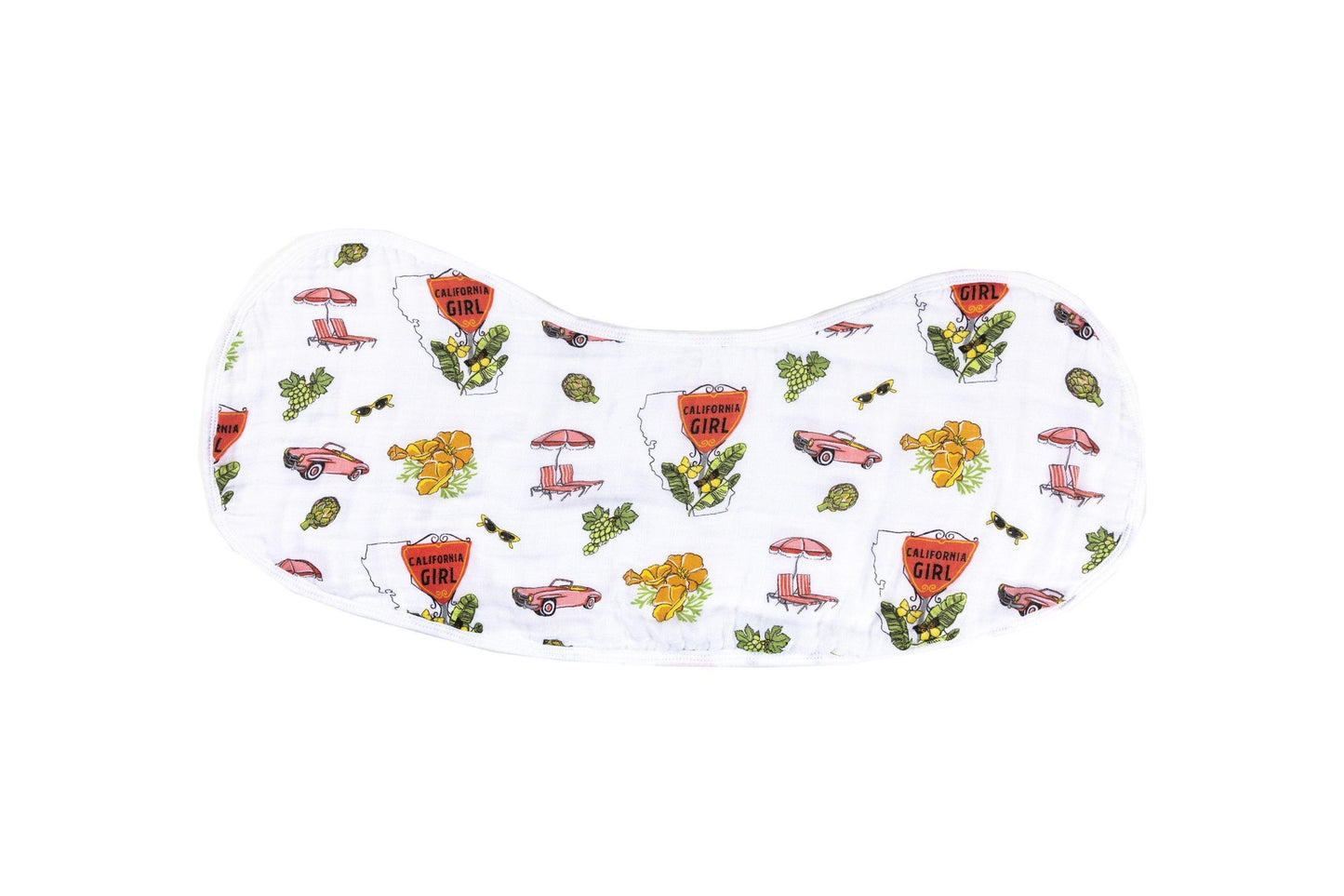 Baby Burp Cloth & Bib Combo: California Girl by Little Hometown