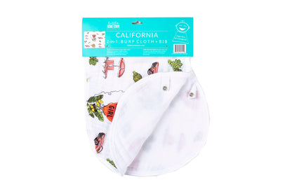 Baby Burp Cloth & Bib Combo: California Girl by Little Hometown