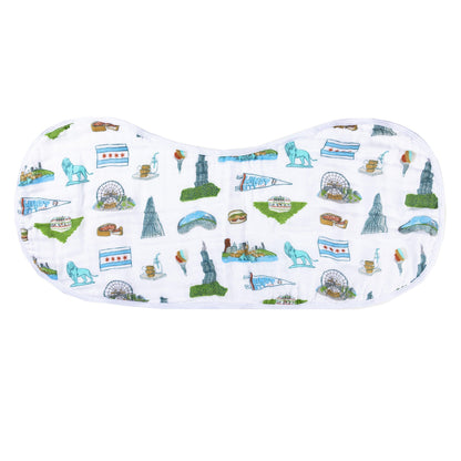 Baby Burp Cloth & Bib Combo: Chicago Baby by Little Hometown