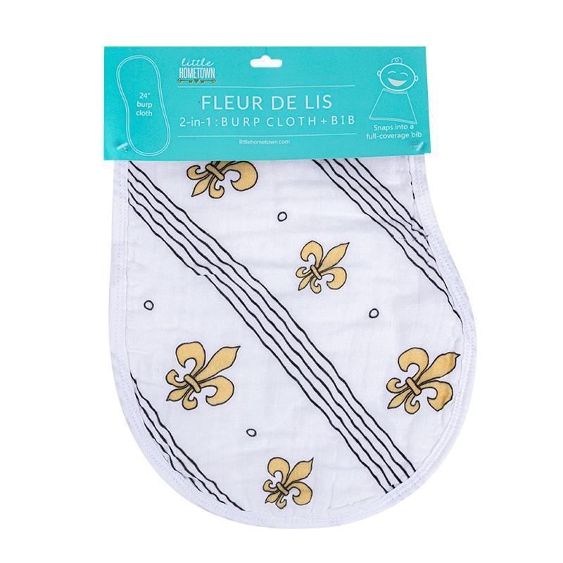 Baby Burp Cloth & Bib Combo: Fleur de Lis by Little Hometown