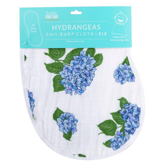 Baby Burp Cloth & Bib Combo: Hydrangeas by Little Hometown