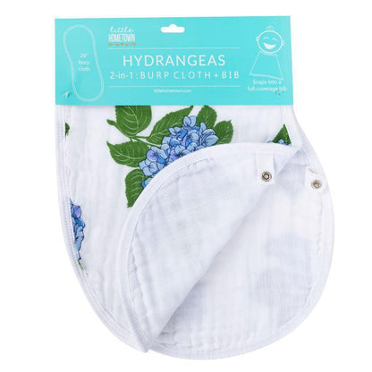 Baby Burp Cloth & Bib Combo: Hydrangeas by Little Hometown