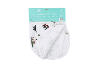 Baby Burp Cloth & Bib Combo: Massachusetts Baby by Little Hometown