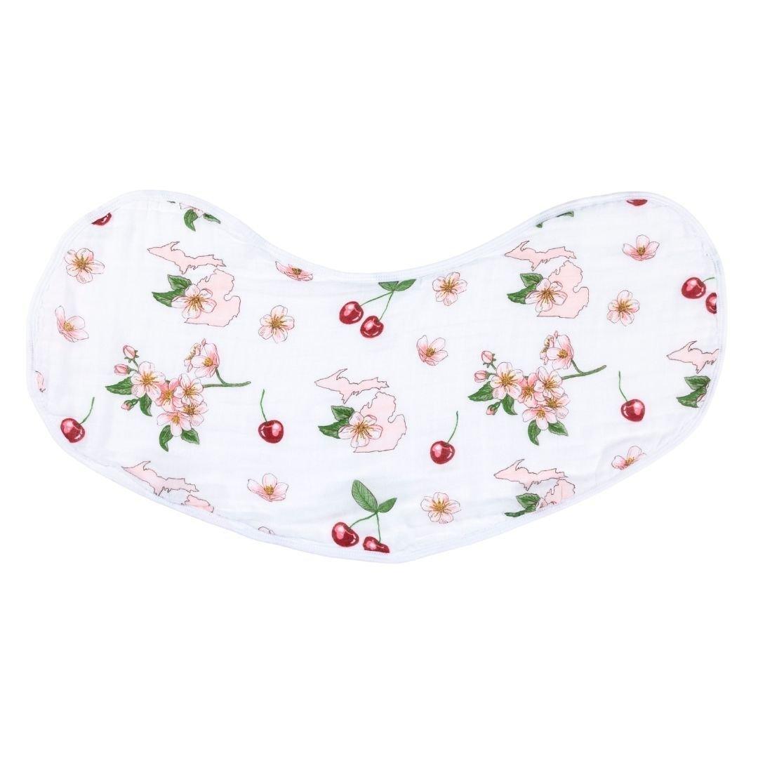 Baby Burp Cloth & Bib Combo: Michigan Baby (Floral) by Little Hometown