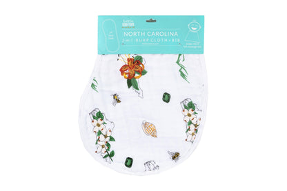 Baby Burp Cloth & Bib Combo: North Carolina (Floral) by Little Hometown