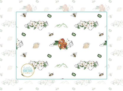 Baby Burp Cloth & Bib Combo: North Carolina (Floral) by Little Hometown