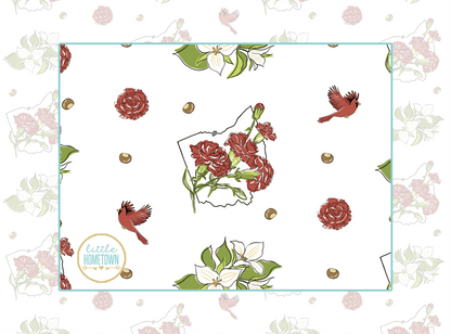 Baby Burp Cloth & Bib Combo Ohio Baby (Floral) by Little Hometown