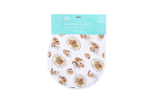 Baby Burp Cloth & Bib Combo (Shrimp and Grits) by Little Hometown