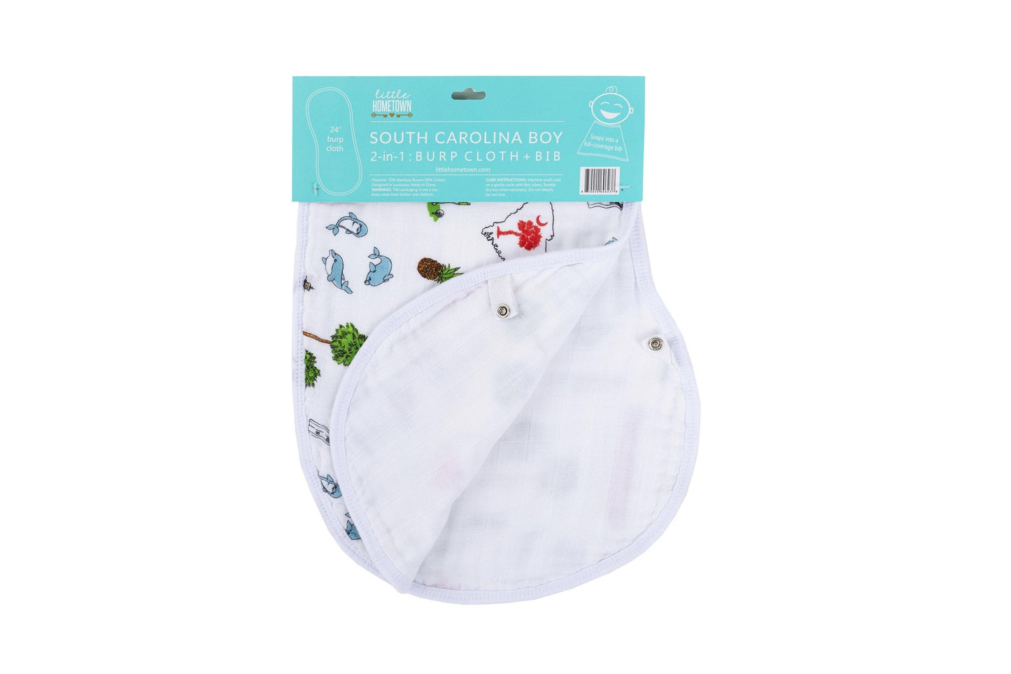 Baby Burp Cloth & Bib Combo: South Carolina Boy by Little Hometown