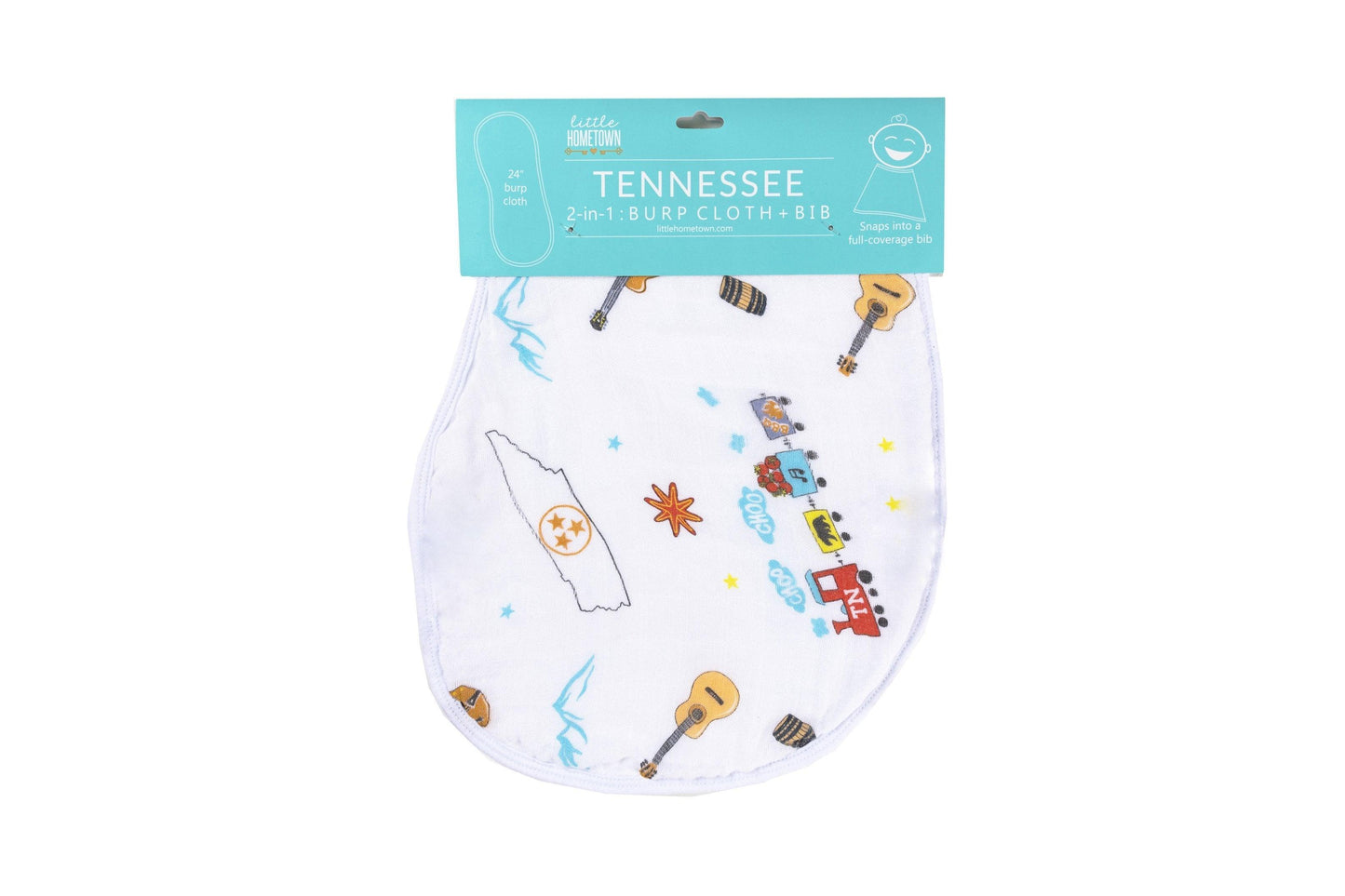 Baby Burp Cloth & Bib Combo: Tennessee Baby by Little Hometown