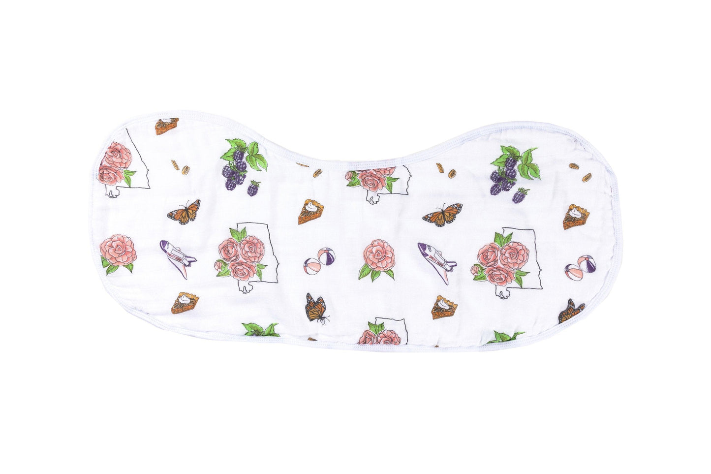 Baby Burp Cloth and Wraparound Bib (Alabama Floral) by Little Hometown