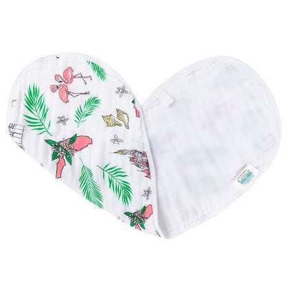 Baby Burp Cloth and Wraparound Bib (Florida Floral) by Little Hometown