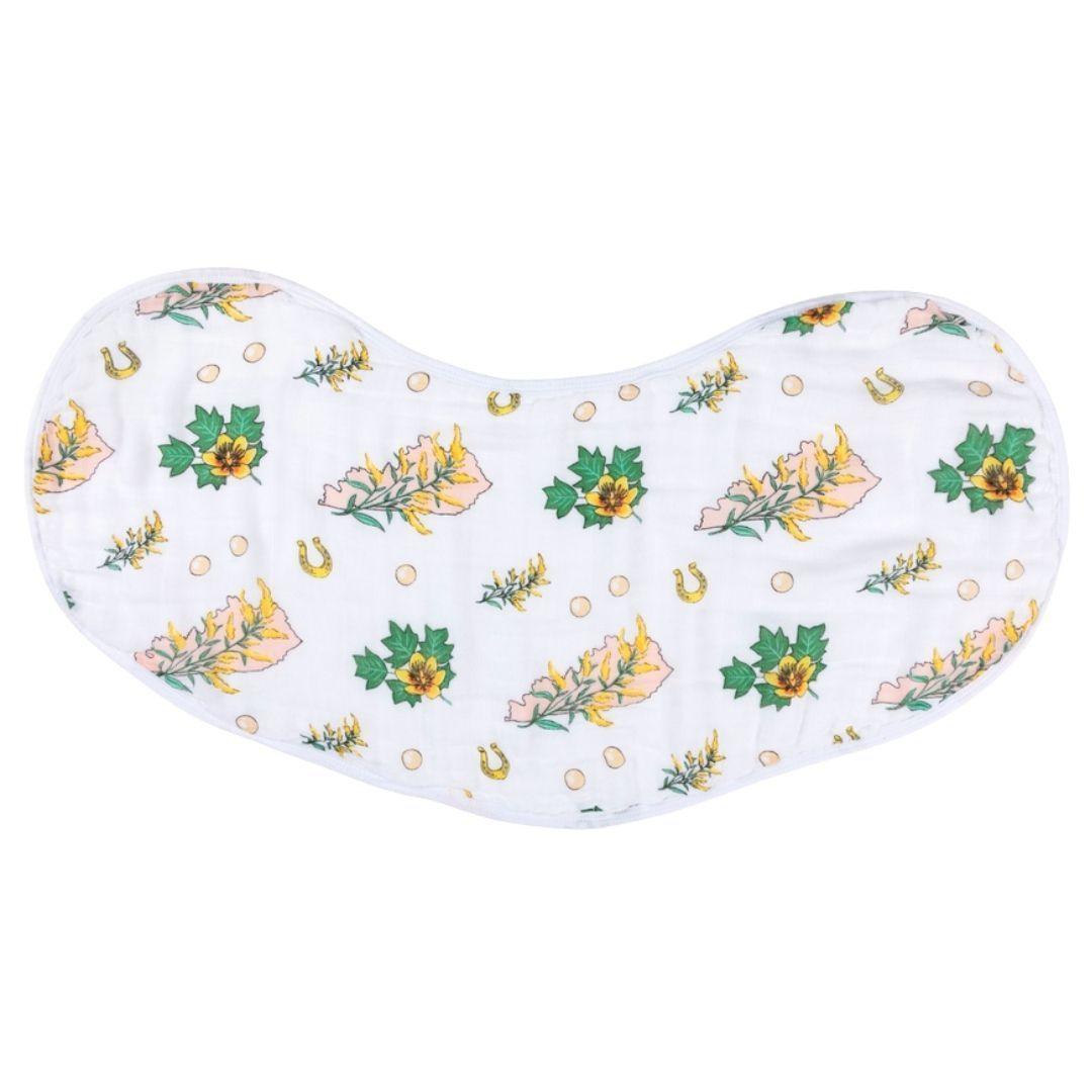 Baby Burp Cloth and Wraparound Bib (Kentucky Floral) by Little Hometown