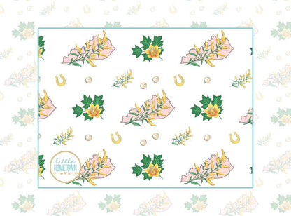 Baby Burp Cloth and Wraparound Bib (Kentucky Floral) by Little Hometown