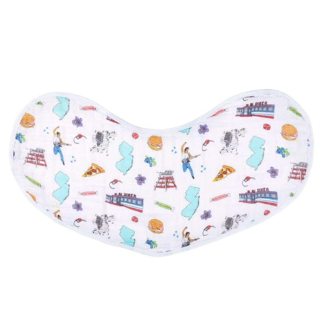 Baby Burp Cloth and Wraparound Bib (New Jersey Baby) by Little Hometown