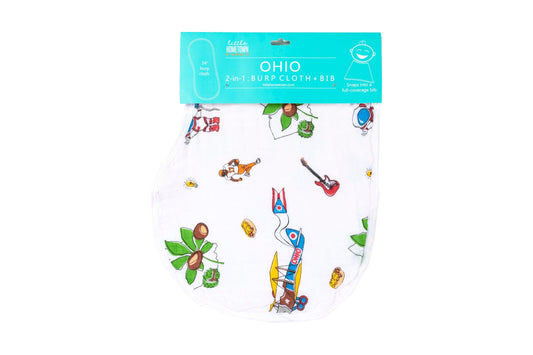 Baby Burp Cloth and Wraparound Bib Ohio Baby by Little Hometown