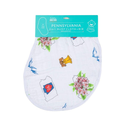 Baby Burp Cloth and Wraparound Bib: Pennsylvania Baby by Little Hometown