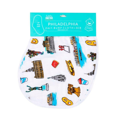 Baby Burp Cloth and Wraparound Bib (Philadelphia Baby) by Little Hometown