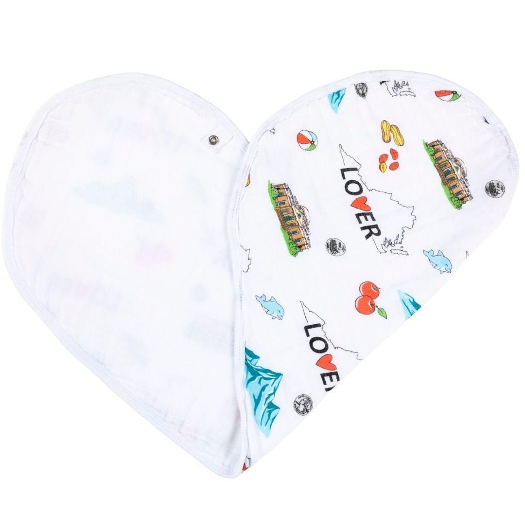 Baby Burp Cloth and Wraparound Bib (Virginia Baby) by Little Hometown