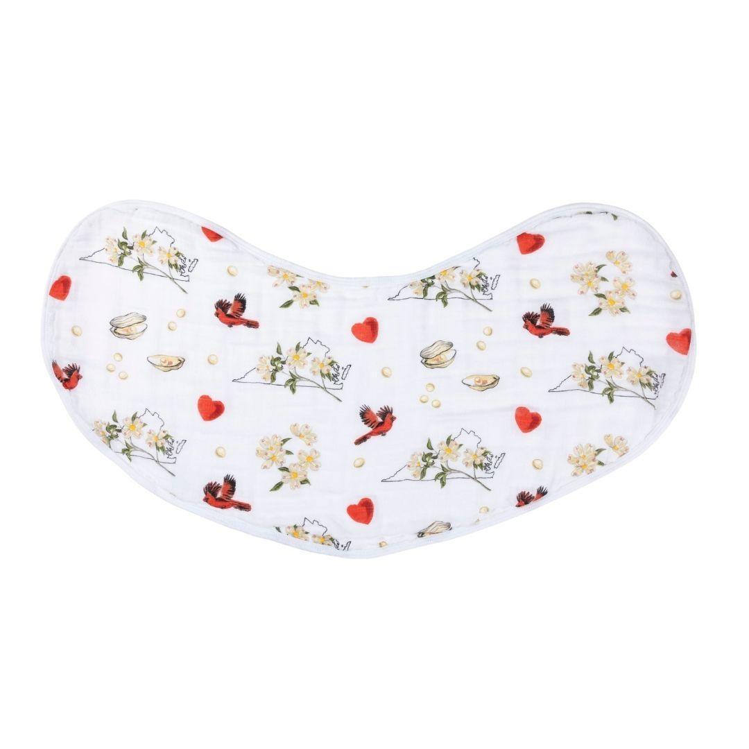 Baby Burp Cloth and Wraparound Bib (Virginia Floral) by Little Hometown