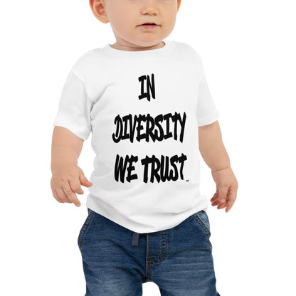 BABY IN DIVERSITY WE TRUST SIGNATURE T-SHIRT (WHITE) by Hybrid Nation