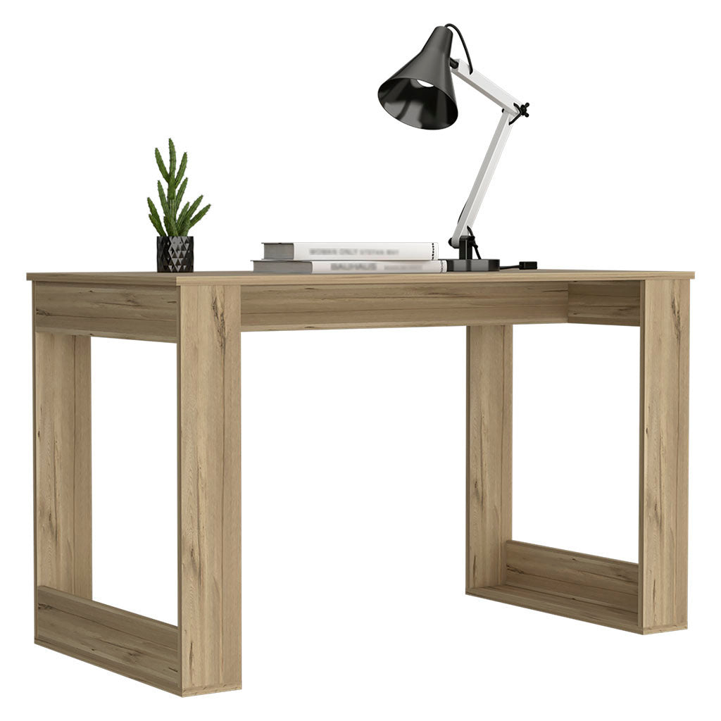 Computer Desk Albion with Ample Worksurface and Legs, Light Oak Finish