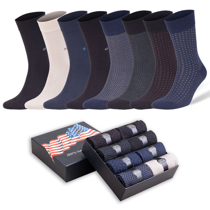 8 Pairs - Men's Bamboo Trouser Dress Socks Business Casual Socks with Gift Box by Mars Outlet Store LLC