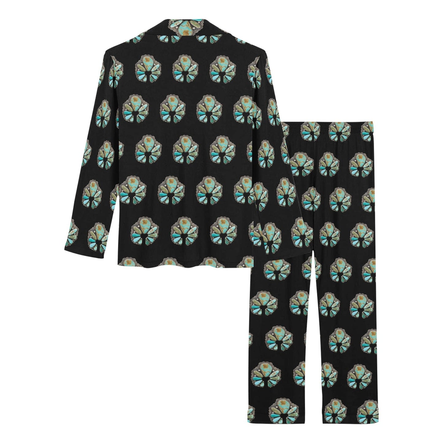 Turquoise Naja Women's Western Long Pajama Set by Baha Ranch Western Wear