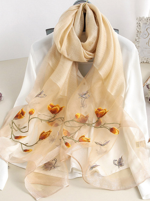 Original Embroidered Split-Joint Shawl&Scarf by migunica