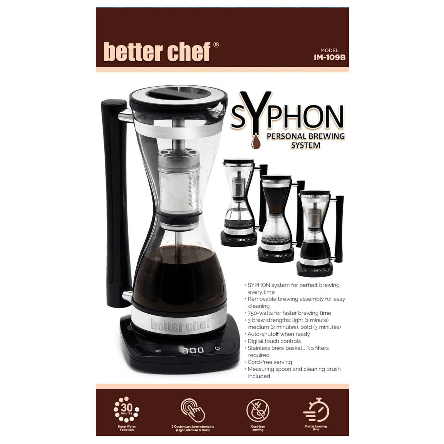 Better Chef Syphon Perculator-Style Personal Coffee Brewing System by Jupiter Gear Home