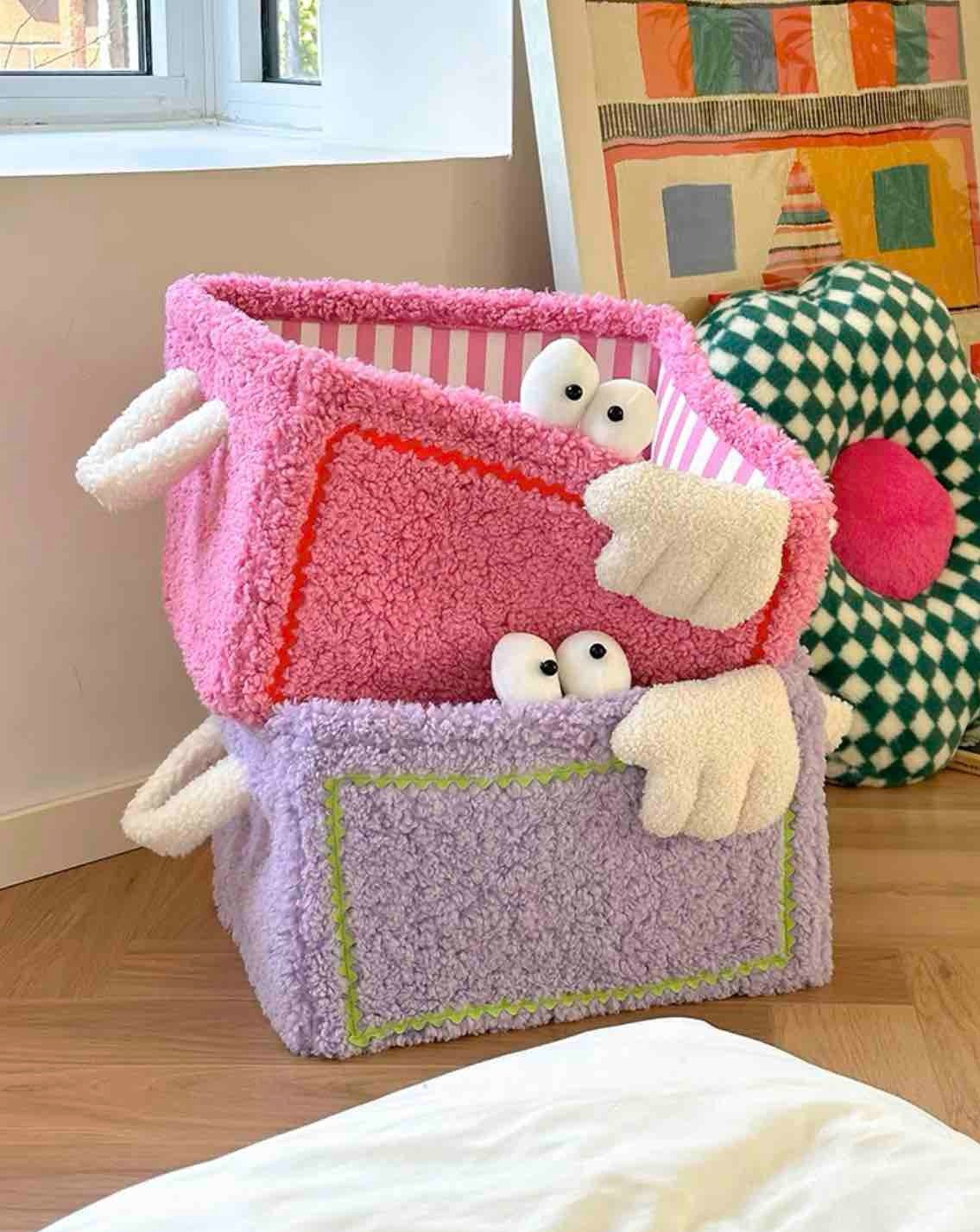 Whimsical Eclectic Big Eyes Plush Cute Laundry Storage Baskets - Laundry Bag for Kids Children by INSPECIAL HOME