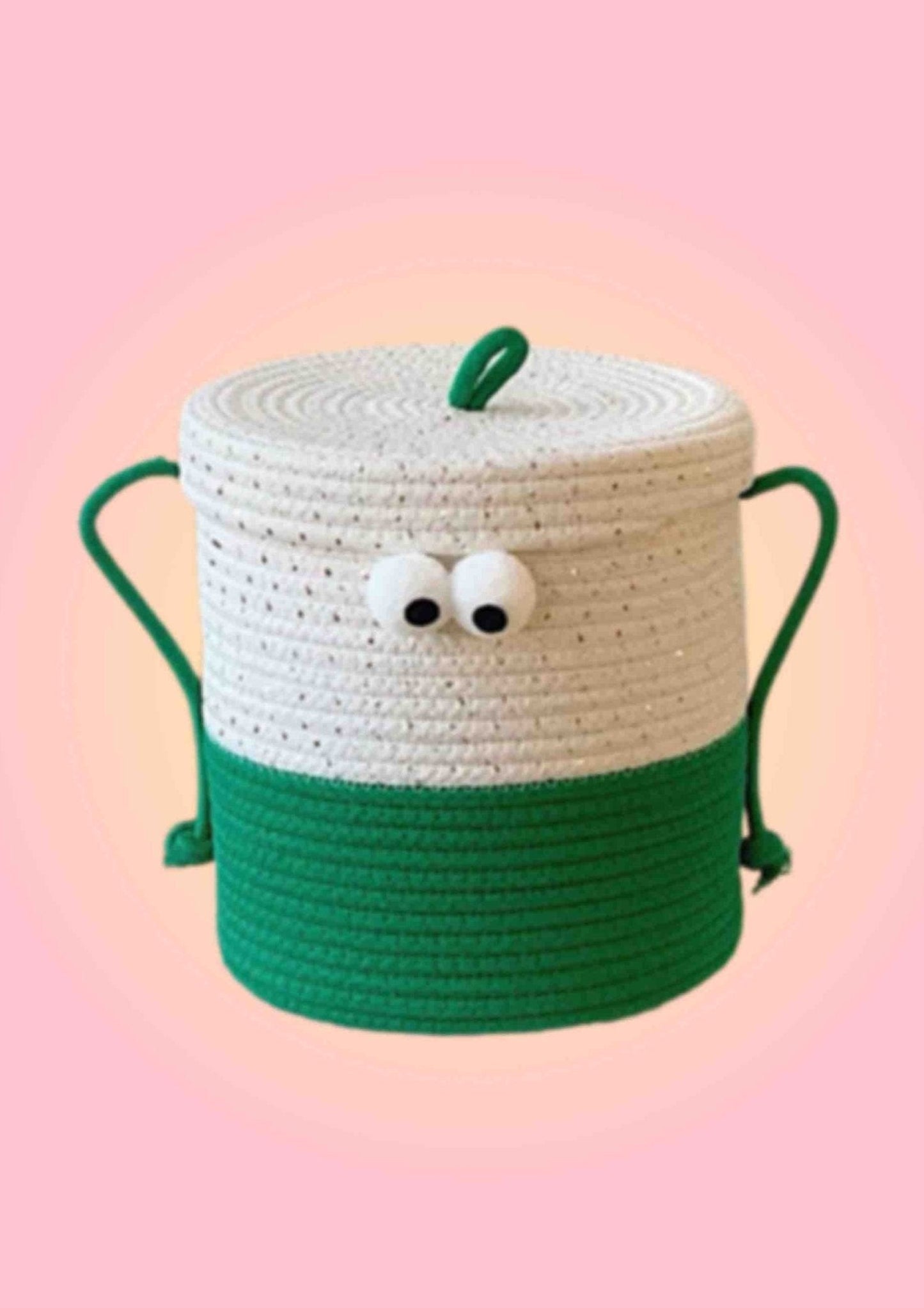 Whimsical Cute Big Eyes Woven Laundry Storage Basket Bag by INSPECIAL HOME