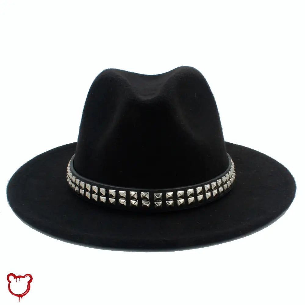 "Black Stud Fedora Hat" by The Cursed Closet